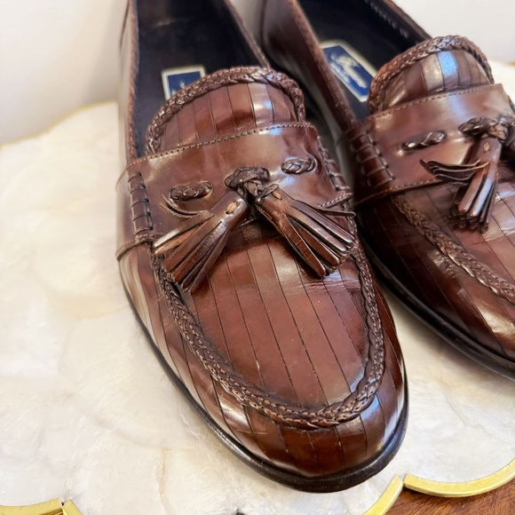 Vintage Bragano Mens Italian Leather Tassel Loafers Dress Shoes 10M - Picture 2 of 16